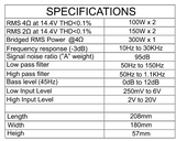 IN PHASE IPA602D – 300W RMS 2Ω 2-CHANNEL CLASS D AMPLIFIER
