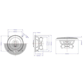 In Phase XTC10.2 4" Coaxial Speakers 160 Watts Peak Power with Directional Tweeters