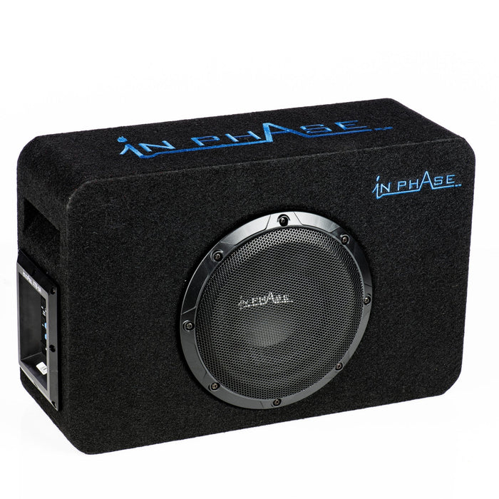 In Phase XTB-8A 600W Active Amplified Subwoofer Enclosure with Built in Class D Amp, Bass Remote and Quick Release Connections